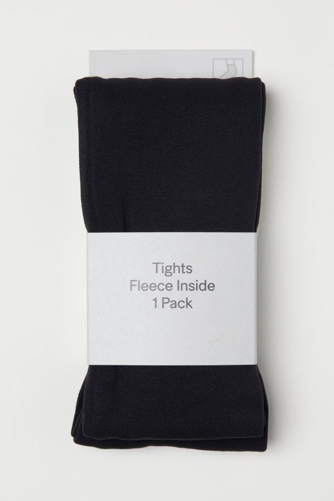 black fleece-lined tights